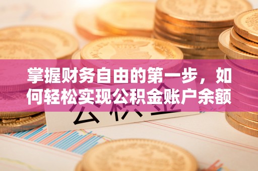 洛龙掌握财务自由的第一步，如何轻松实现公积金账户余额查询