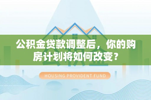 洛龙公积金贷款调整后，你的购房计划将如何改变？
