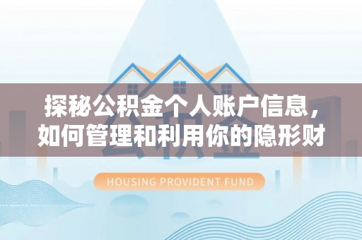 洛龙探秘公积金个人账户信息，如何管理和利用你的隐形财富
