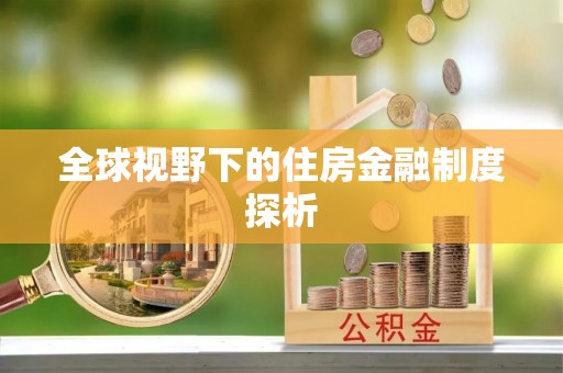 洛龙全球视野下的住房金融制度探析