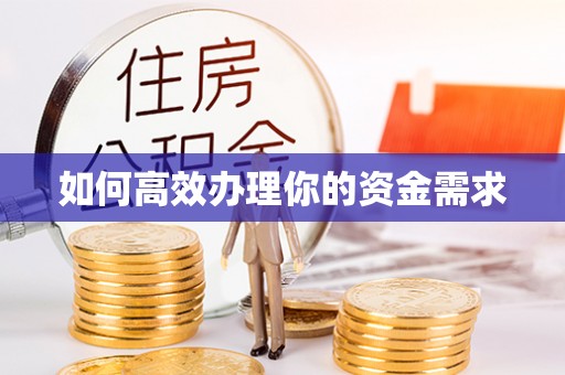 洛龙如何高效办理你的资金需求