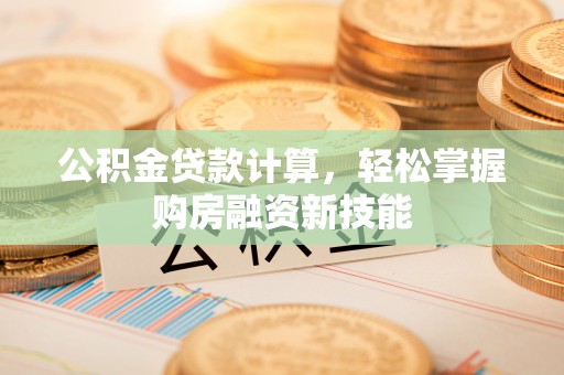 洛龙公积金贷款计算，轻松掌握购房融资新技能