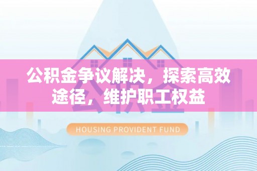 洛龙公积金争议解决，探索高效途径，维护职工权益