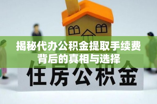 洛龙揭秘代办公积金提取手续费背后的真相与选择