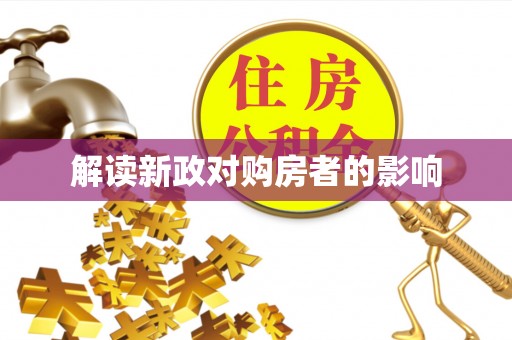 洛龙解读新政对购房者的影响