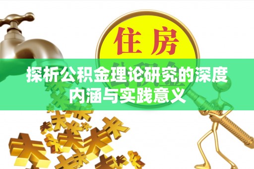 洛龙探析公积金理论研究的深度内涵与实践意义