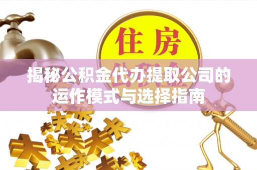 洛龙揭秘公积金代办提取公司的运作模式与选择指南