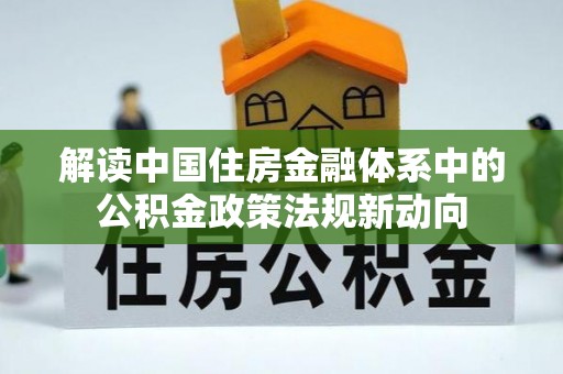 洛龙解读中国住房金融体系中的公积金政策法规新动向