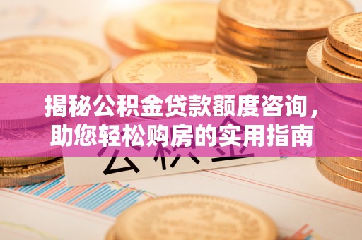 洛龙揭秘公积金贷款额度咨询，助您轻松购房的实用指南